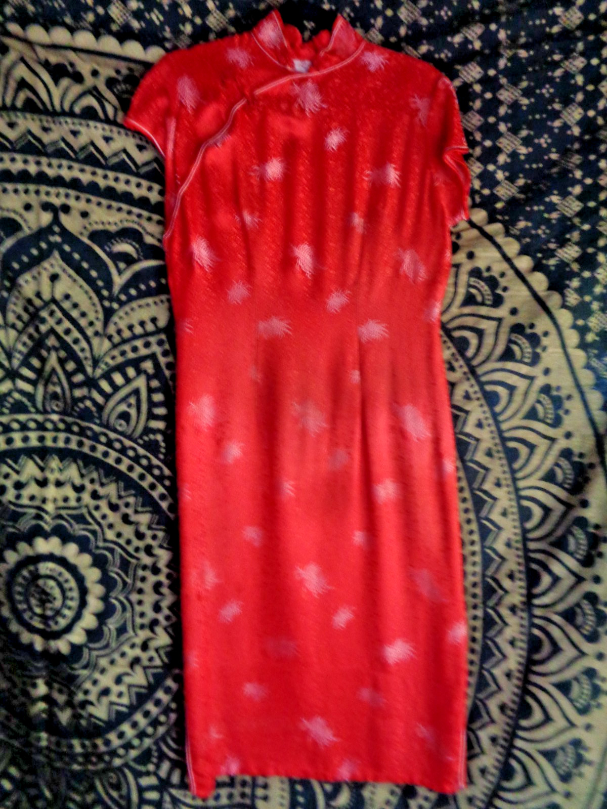 Vintage 1950’s Cheongsam red Chinese dress large