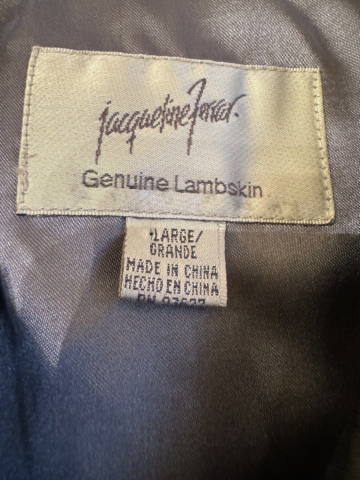Jacquelin Ferrer Lined Genuine Lambskin Jacket Size Large