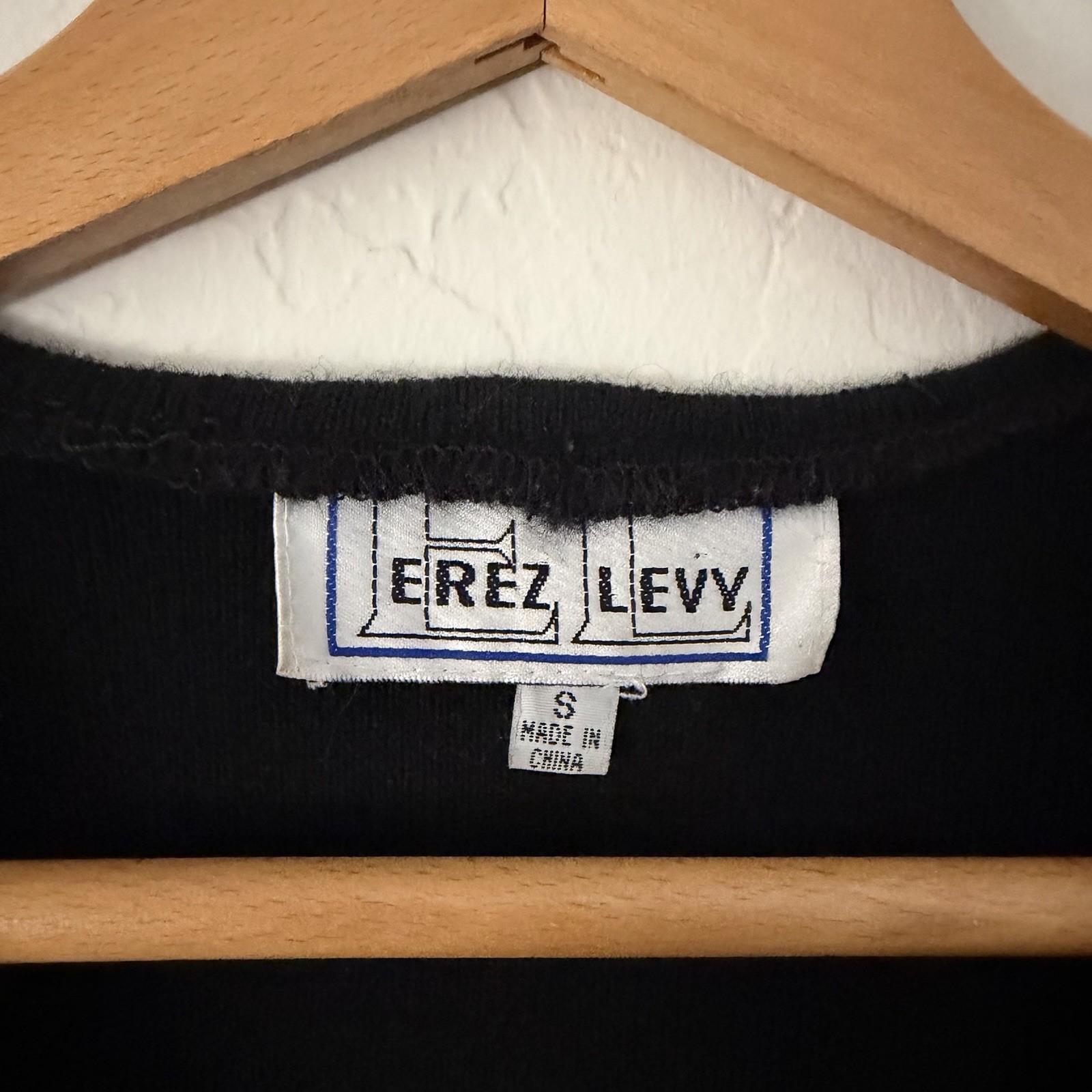 Vintage Erez Levy Black Leather & Wool Vest Women’s Small Minimalist 90s
