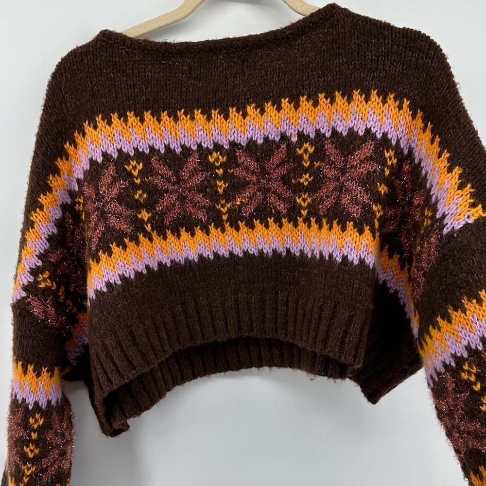 Forever21 Y2K Grandmacore Cottagecore Boho Multicolor Patterned Sweater SzL