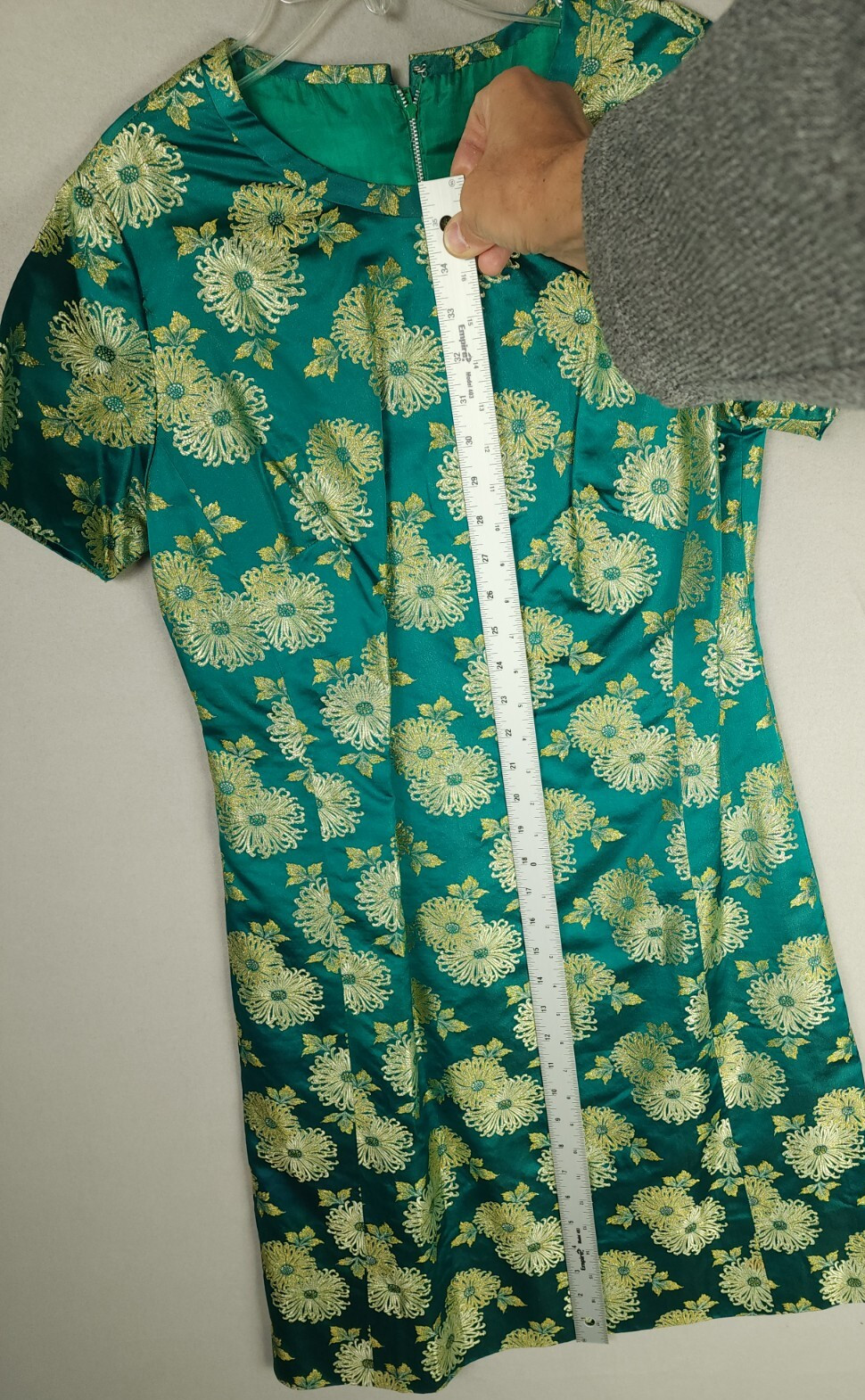 Ying Tai Ltd Green/Gold Chinese Floral Dress w/Jacket – Small
