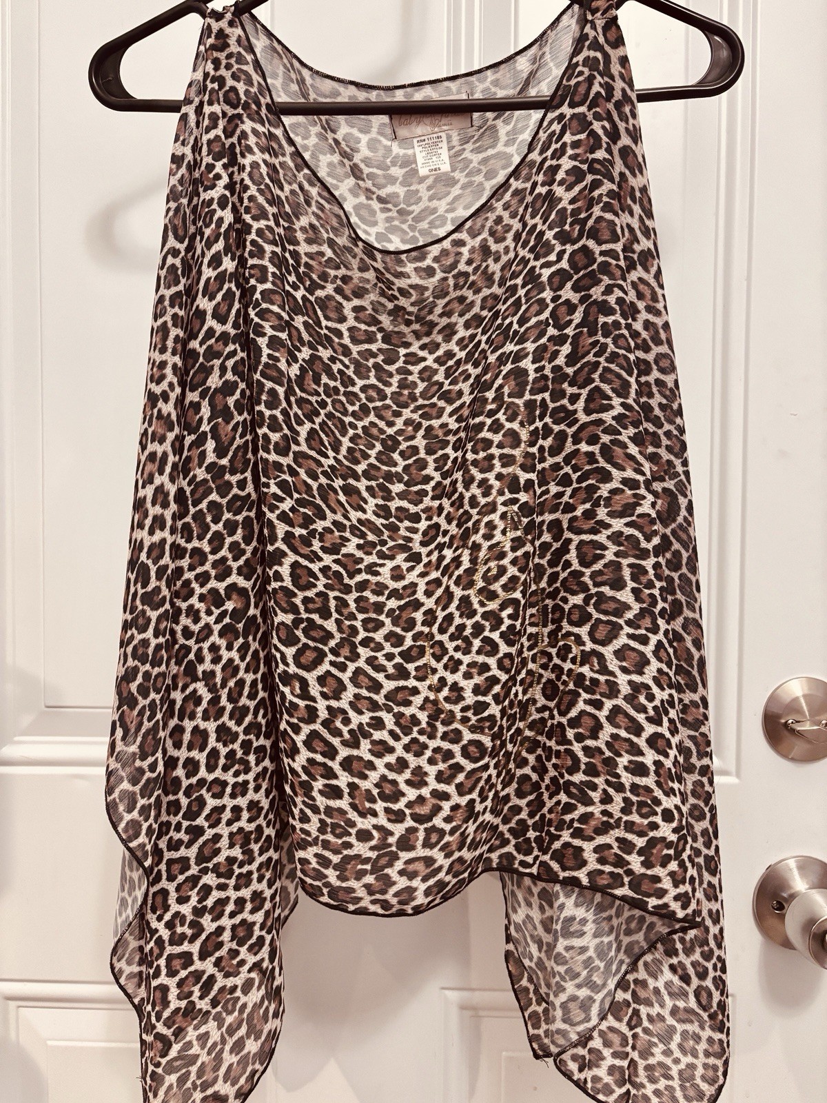 Vintage Original Baby Phat Sheer Leopard Poncho Top – Y2K Made in USA Rare