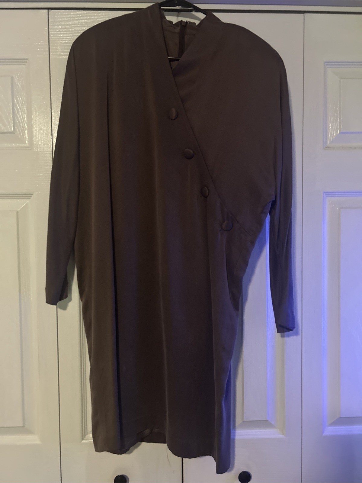 VTG Papell Too Silk Crepe Minimalist Cocoon Dress 90s Art To Wear Size 14