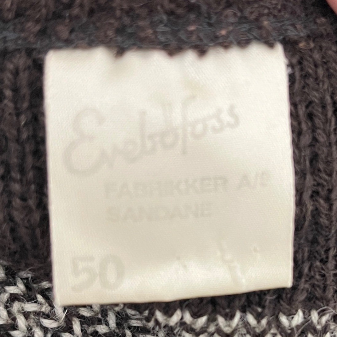 Evebofoss Cardigan Women L Brown Norwegian Wool Fair Isle Pewter Clasp Sweater