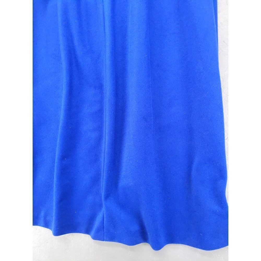 Evelyn Pearson Robe House Coat M Blue Vintage Zip Front Embroidered Maxi Lounger