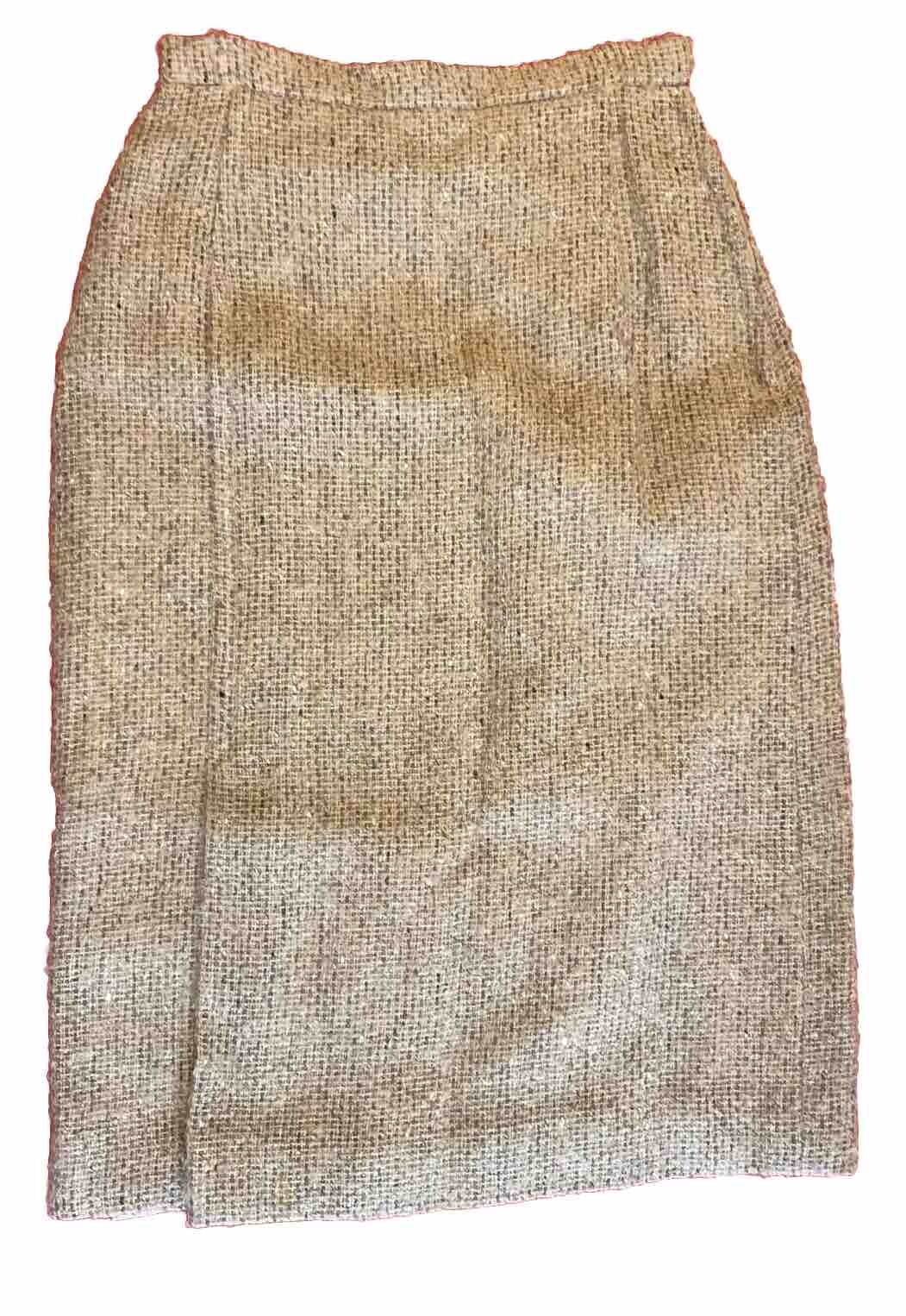 VTG Donegal Design Womens 2-Pc Mohair Wool Lined Skirt & Vest Hand Woven Ireland