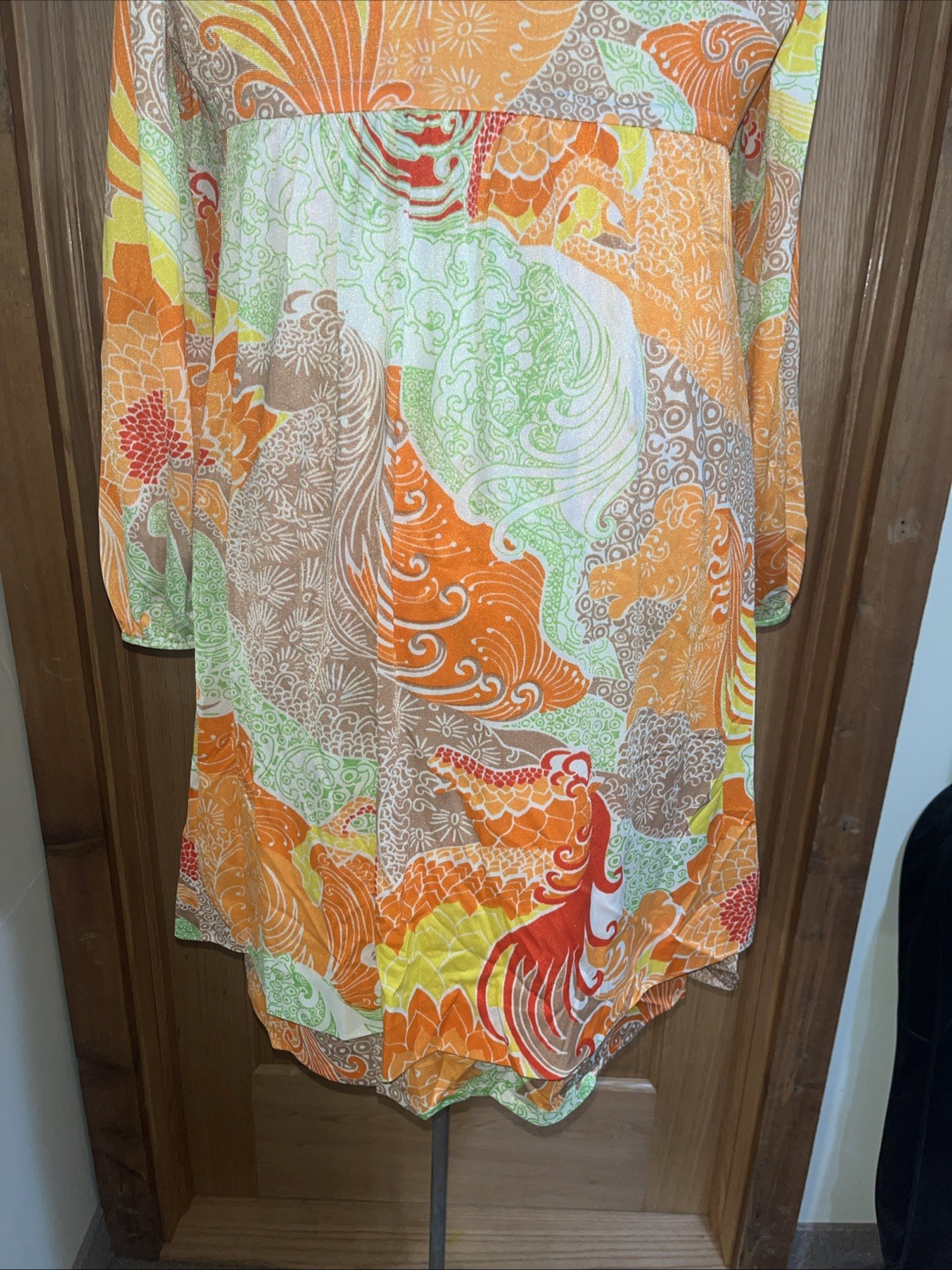 Vtg 60s Gossard Artemis Sheer Nylon Dress/Night Gown Bright Floral Read
