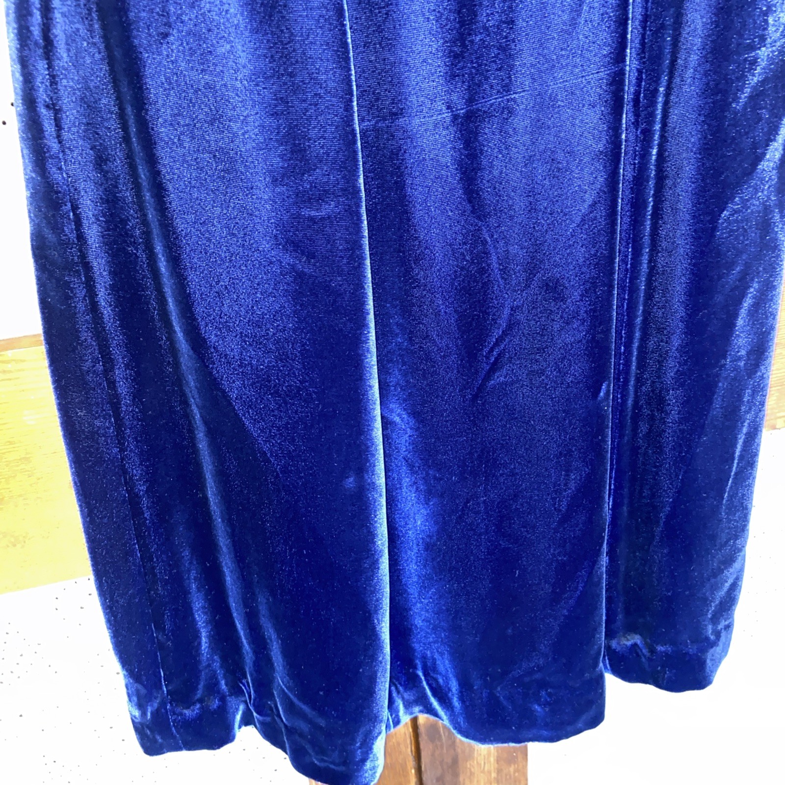 Vintage Fleurette Fashions Dress Velvet Blue Sequins 1930’s? Small?