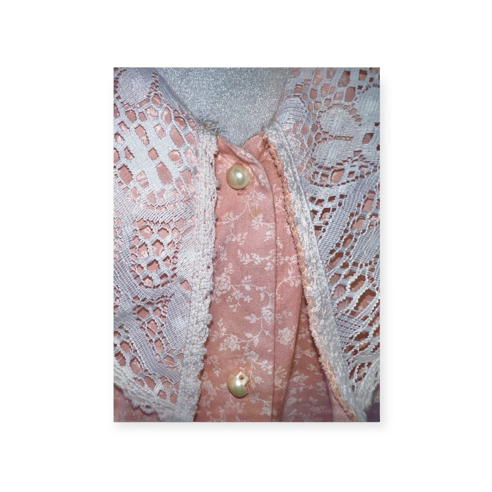 VINTAGE FLOWER POWER LACE BIB BLOUSE PRAIRIE COTTAGE CORE BOHO HIPPIE VICTORIAN