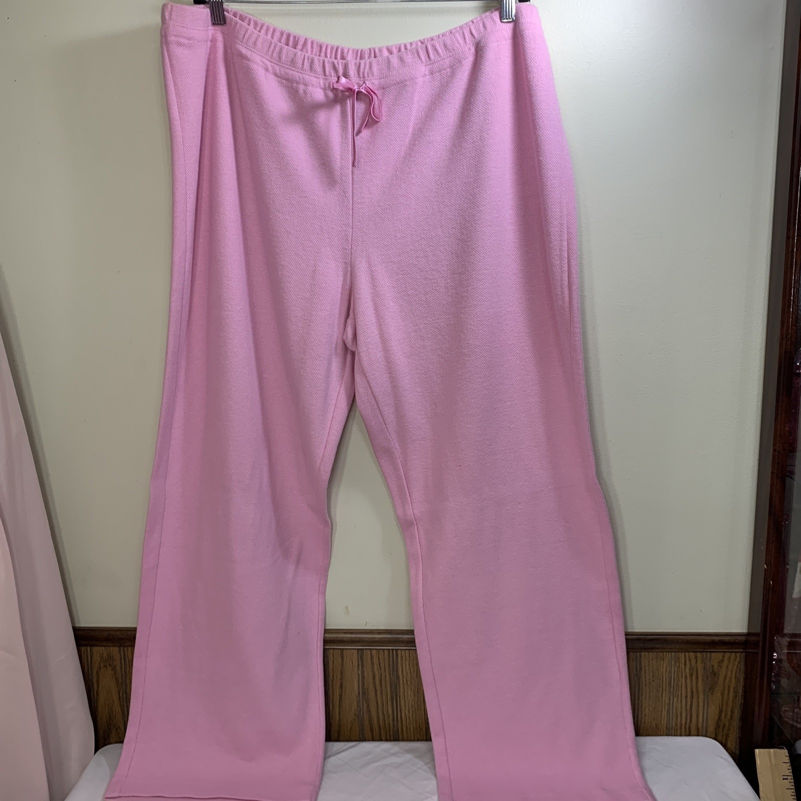 Vintage Lounge Set Pajamas XXL Soft Textured Knit V Neck Pull On Pants 2pc