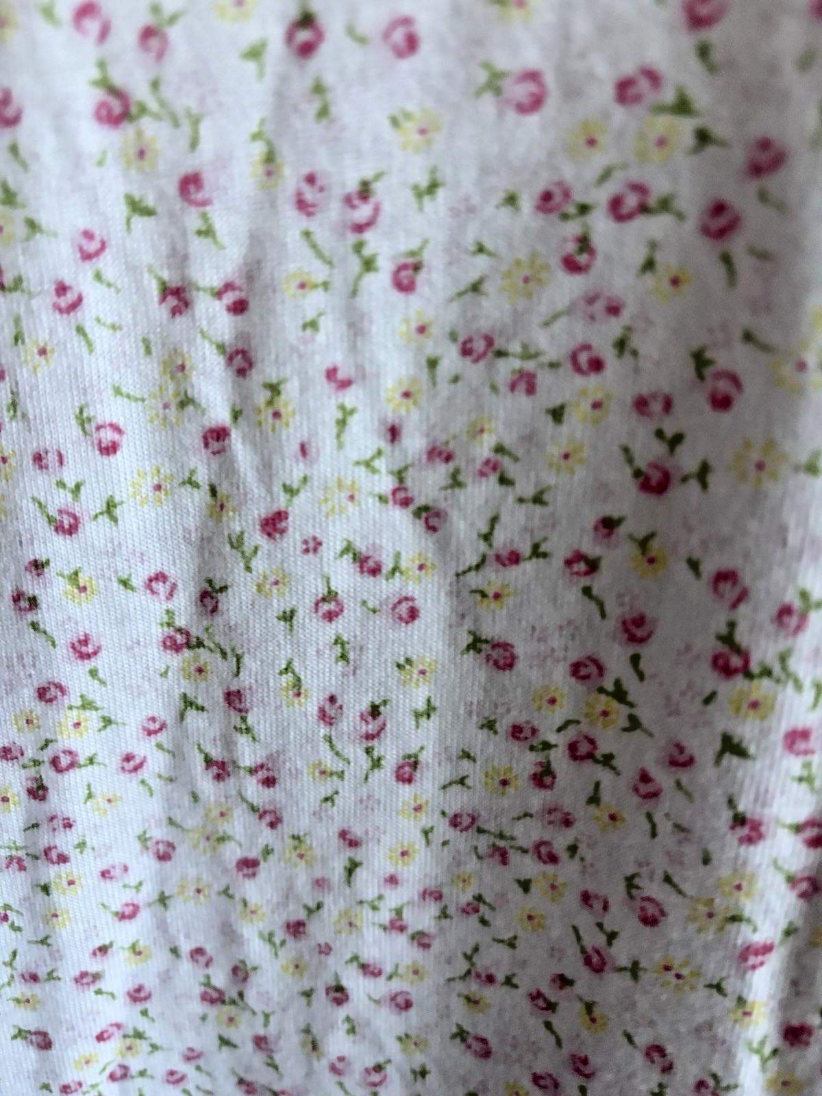 1990s VINTAGE Lands’ End Direct Merchants Pink and Yellow Floral Night dress