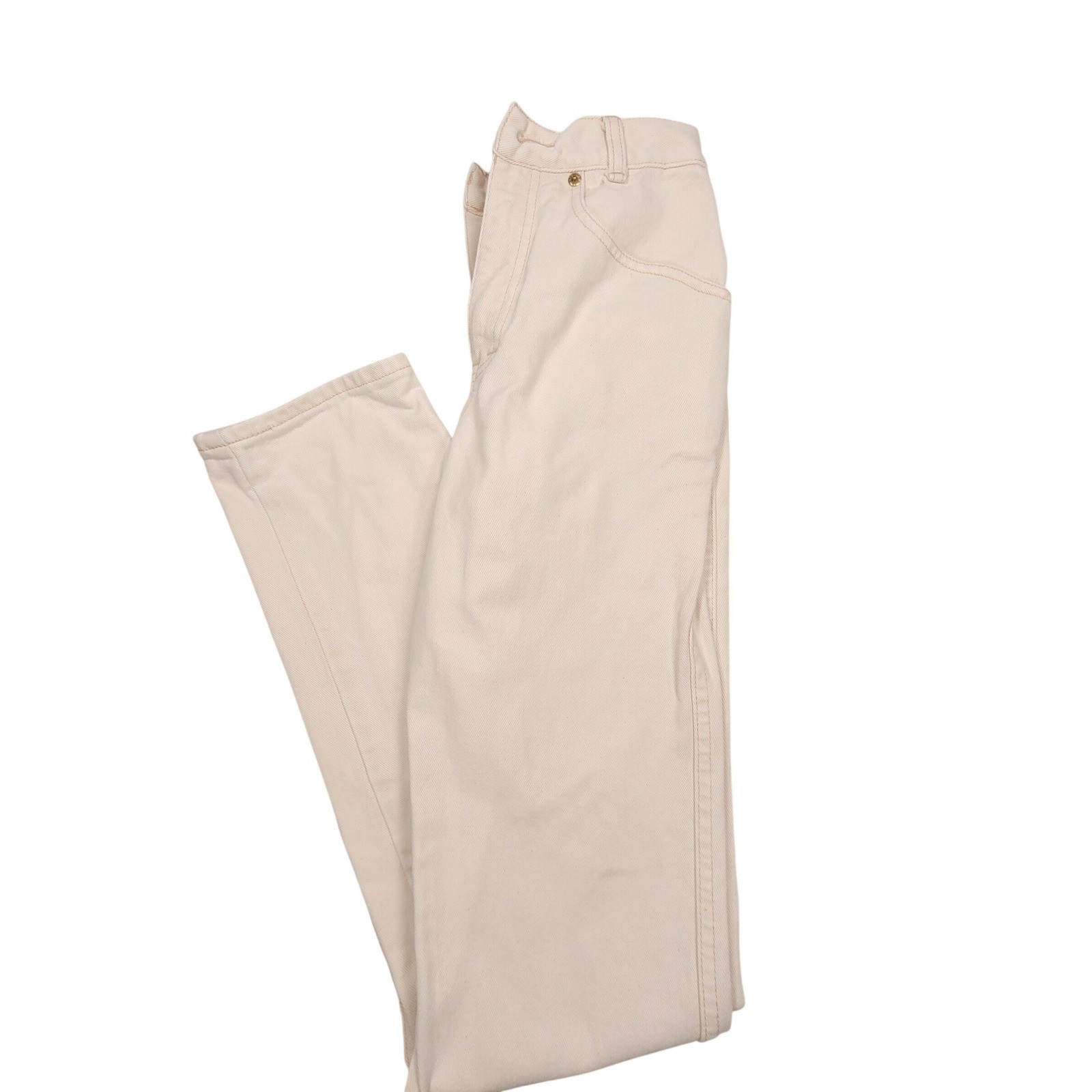 Vintage Lawman Western High Waisted White Denim Tapered Leg Jeans W Size 3 Tall
