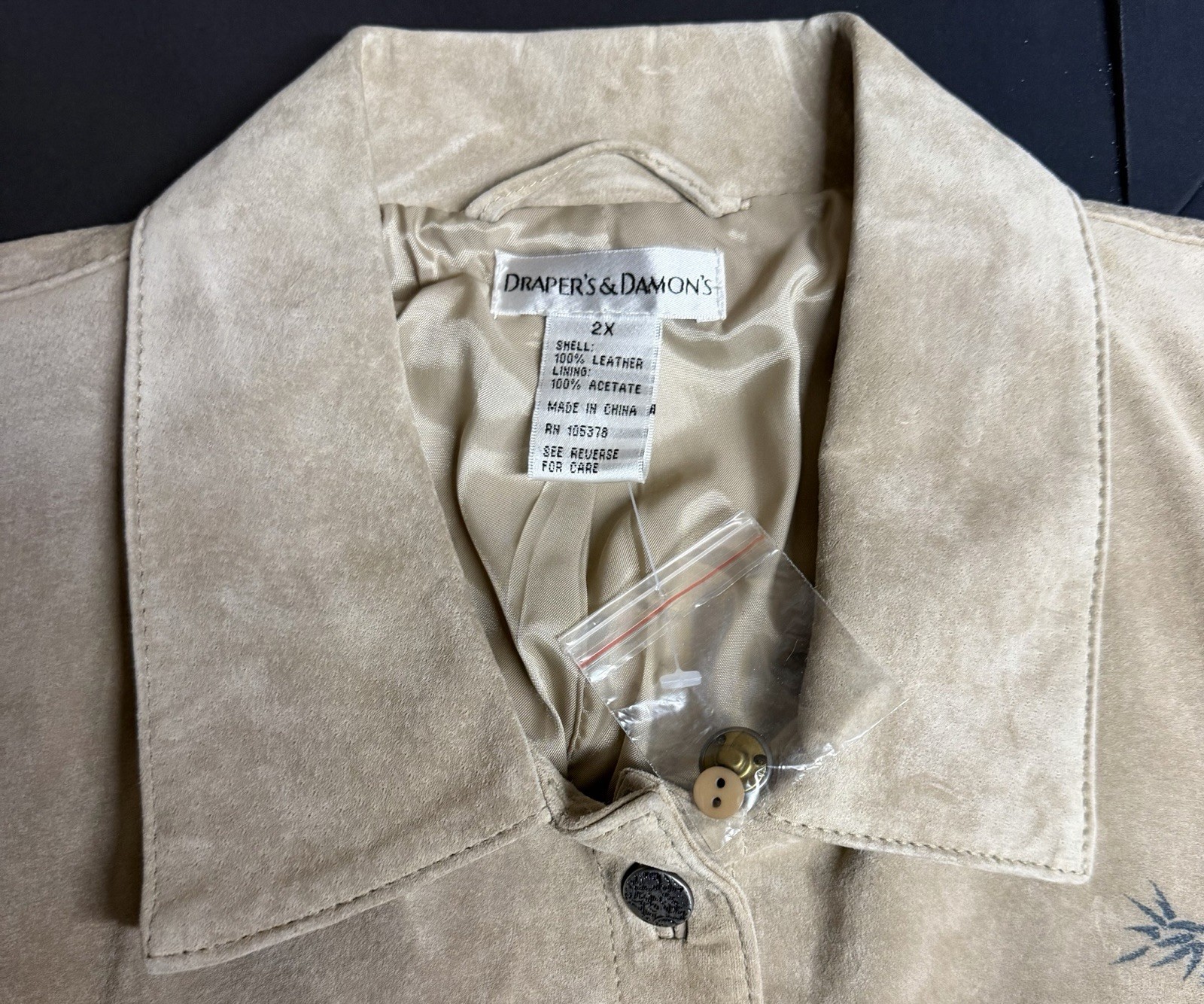 Vintage 90s – Draper’s & Damon’s 100% Leather Shirt/Jacket – 2X – New With Tags!