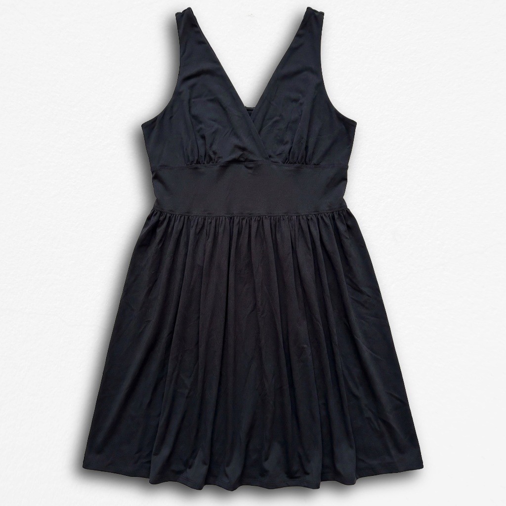 Tripp NYC Vintage Y2K Black V-Neck Empire Waist Skater Dress Womens 3X