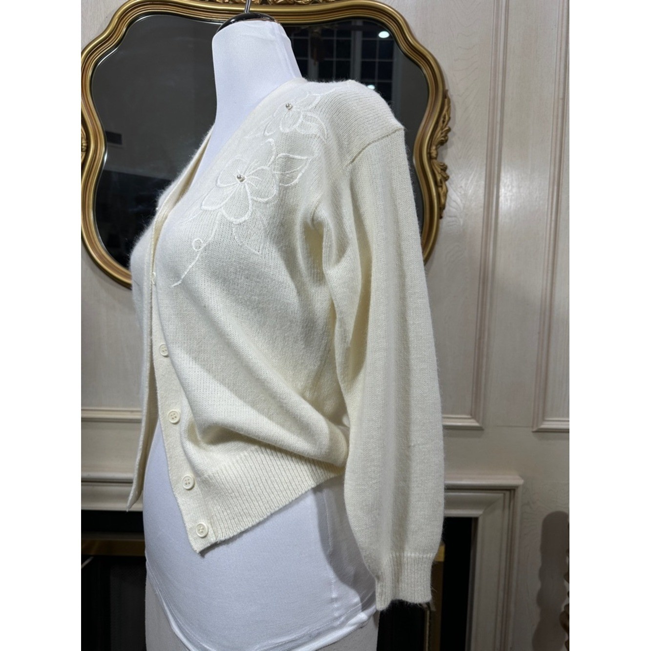 J.G. Bentley Embroidered Cardigan S Vintage Coquette Soft Girl