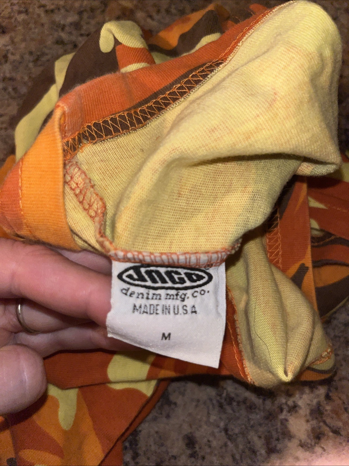 Vintage 90s Army Girl Jnco Baby Tee Shirt Top Orange Yellow Brown Camo USA Y2K