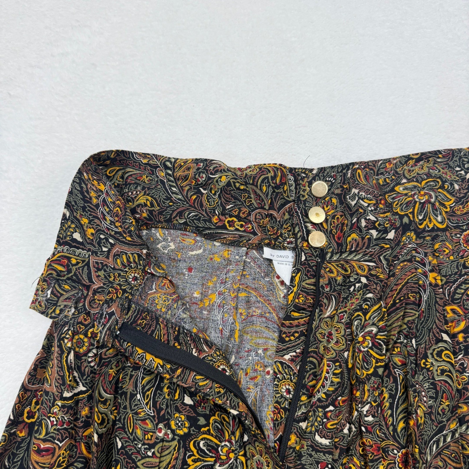 Vintage DB Sport Paisley Culotte Gaucho Shorts Women XS Earthy Flowy Boho Grunge