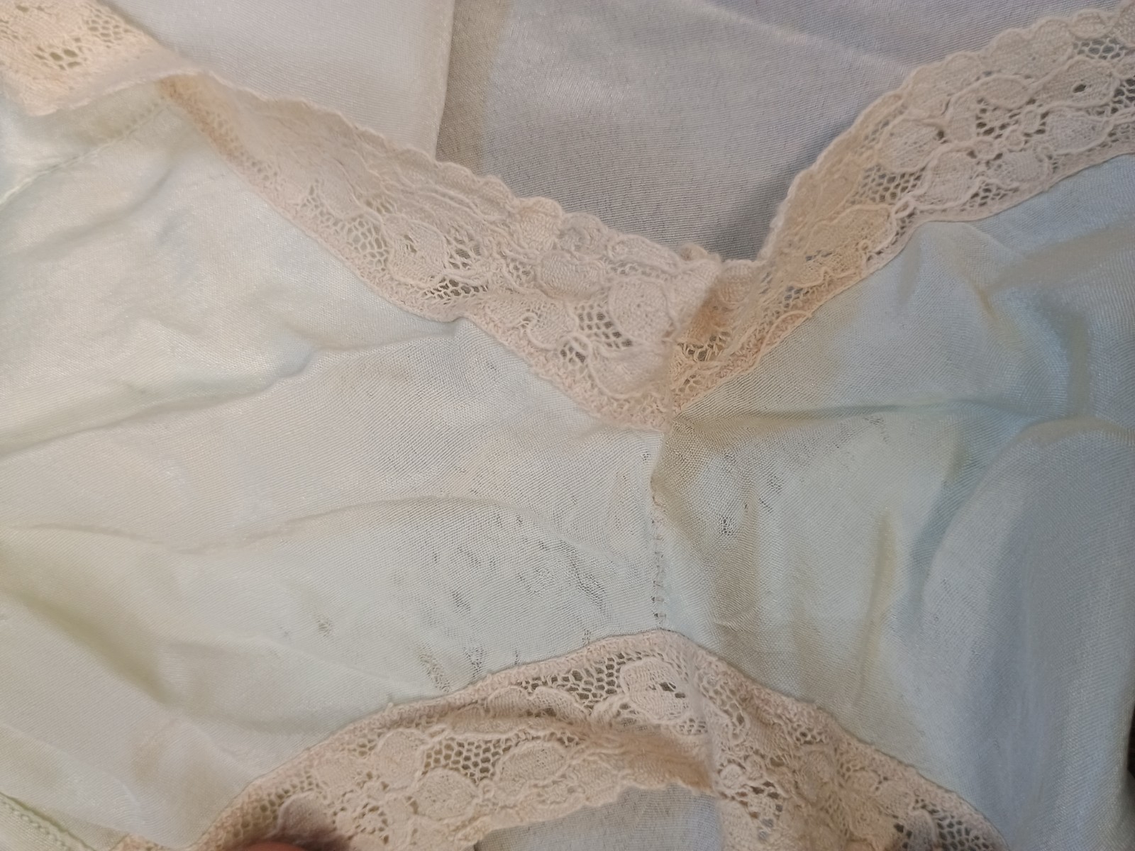 Vintage 20’s/30s Blue Silk & Lace Tap Pants Lingerie Blue XS
