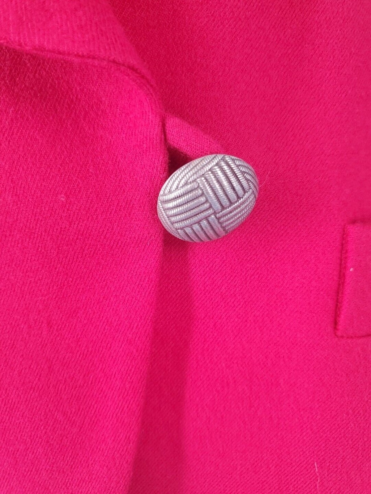 Saville Woolmark Jacket Blazer Red Sz 8 Vintage Lined Single Button Shoulder Pad