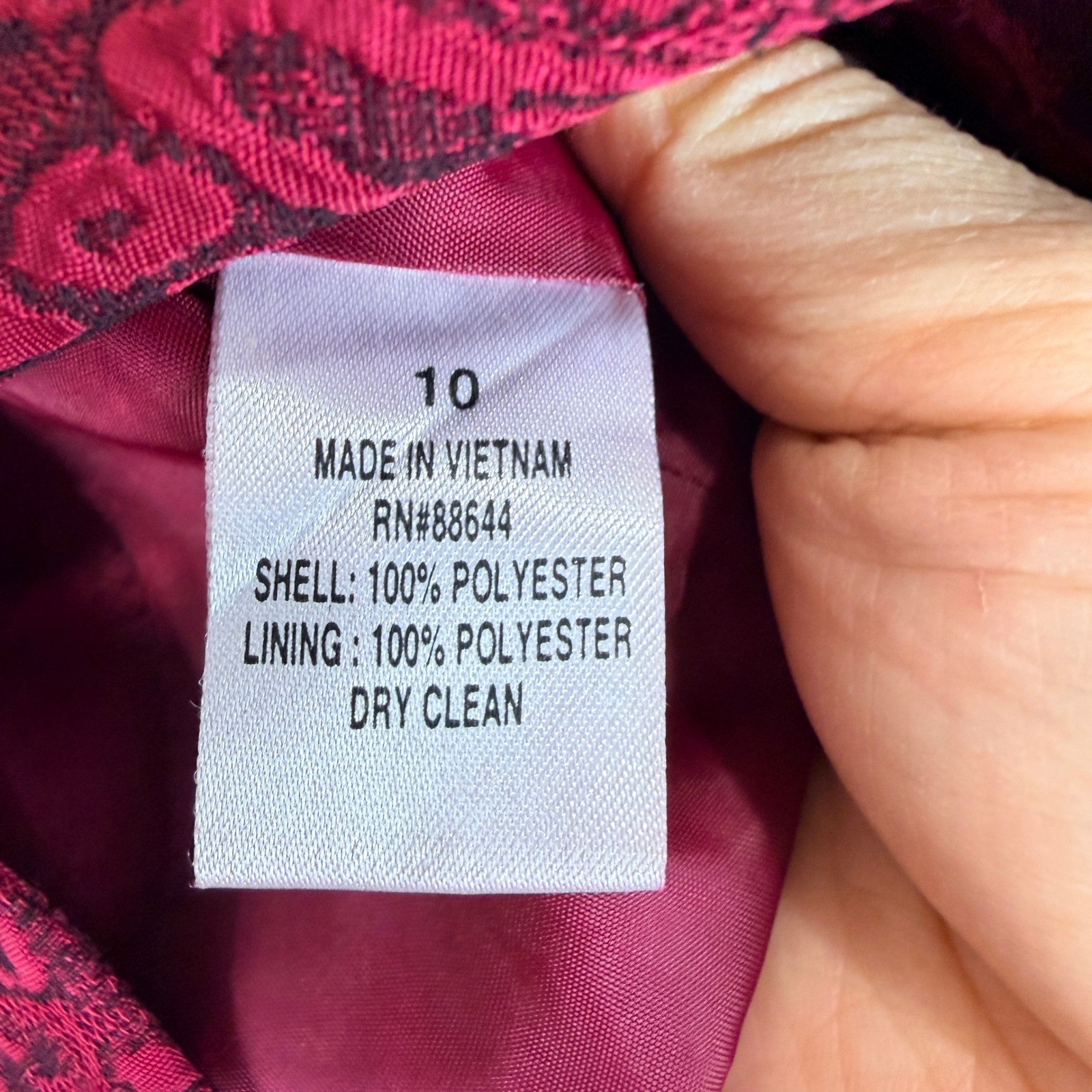 John Meyer of Norwich Vintage Red Animal Print Jacquard Car Coat Blazer Size 10