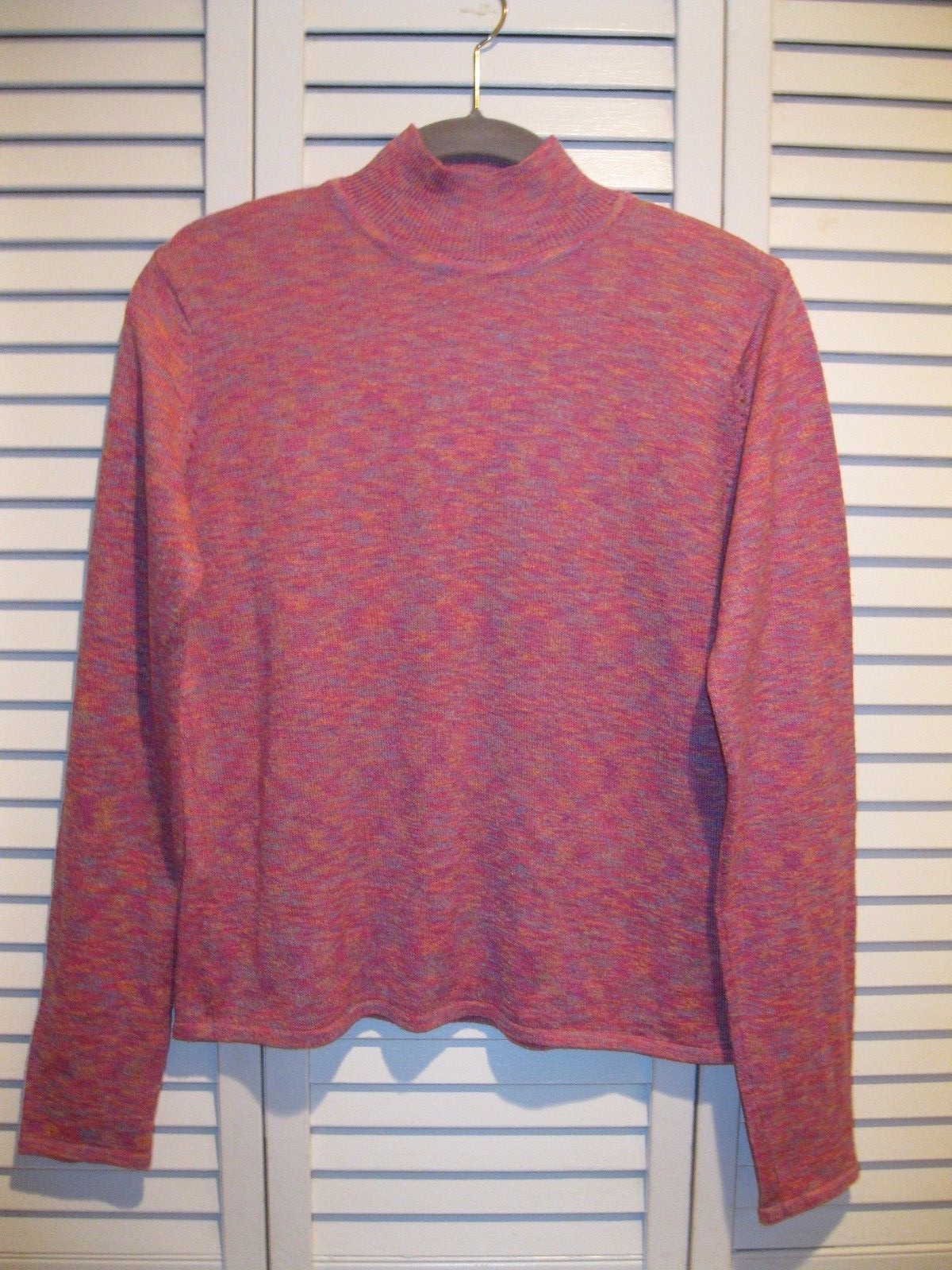 1970s WOMENS ACRYLIC PASTEL HEATHER STRETCH DISCO Lightweight Top SWEATER
