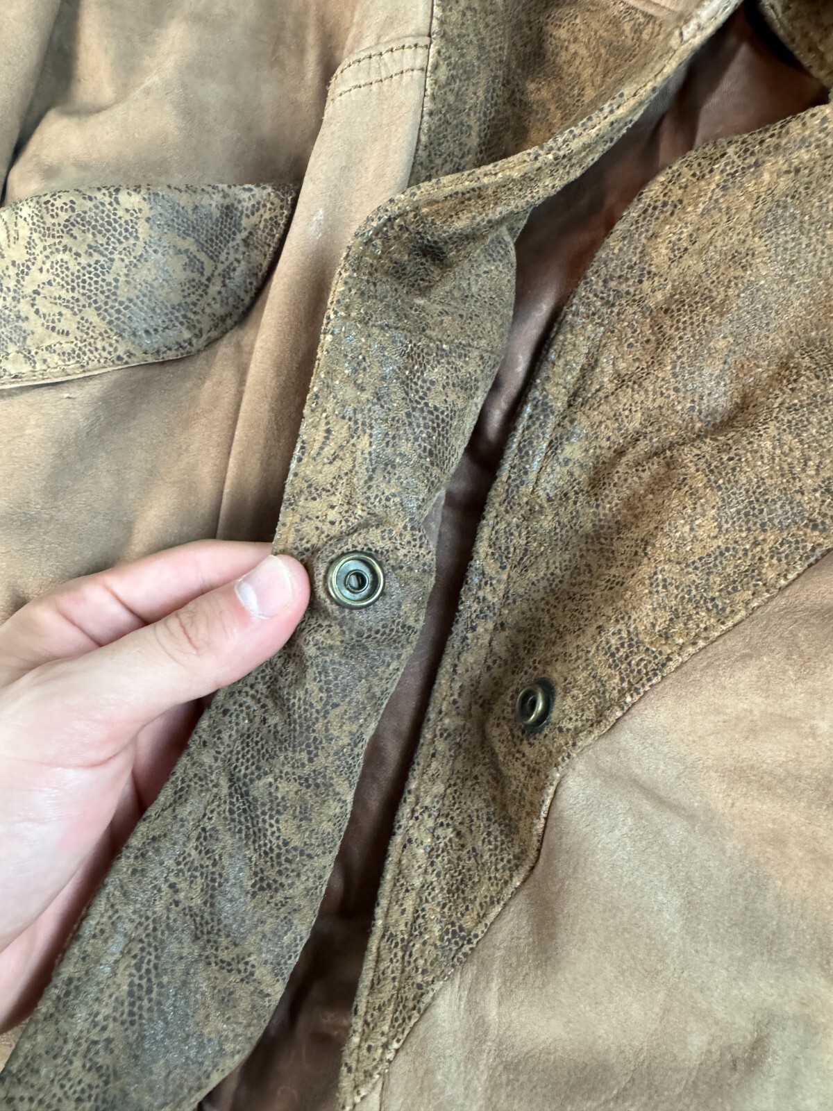 Vtg Adventure Bound By Wilsons Men Lined Collared Pockets Brown Leather Coat XL
