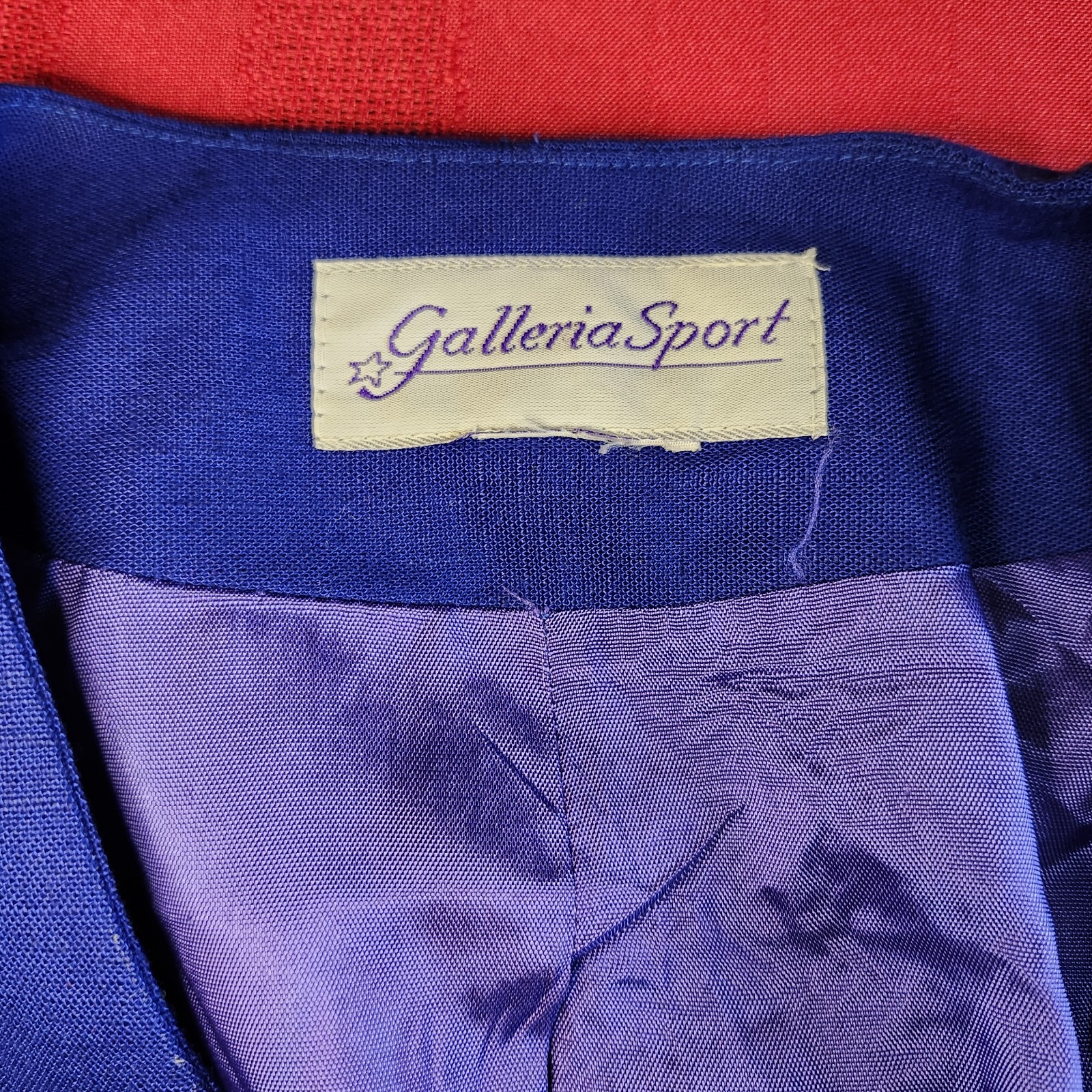 Vintage Galleria Sport Royal Blue Collarless Blazer Jacket Power Career 90s M