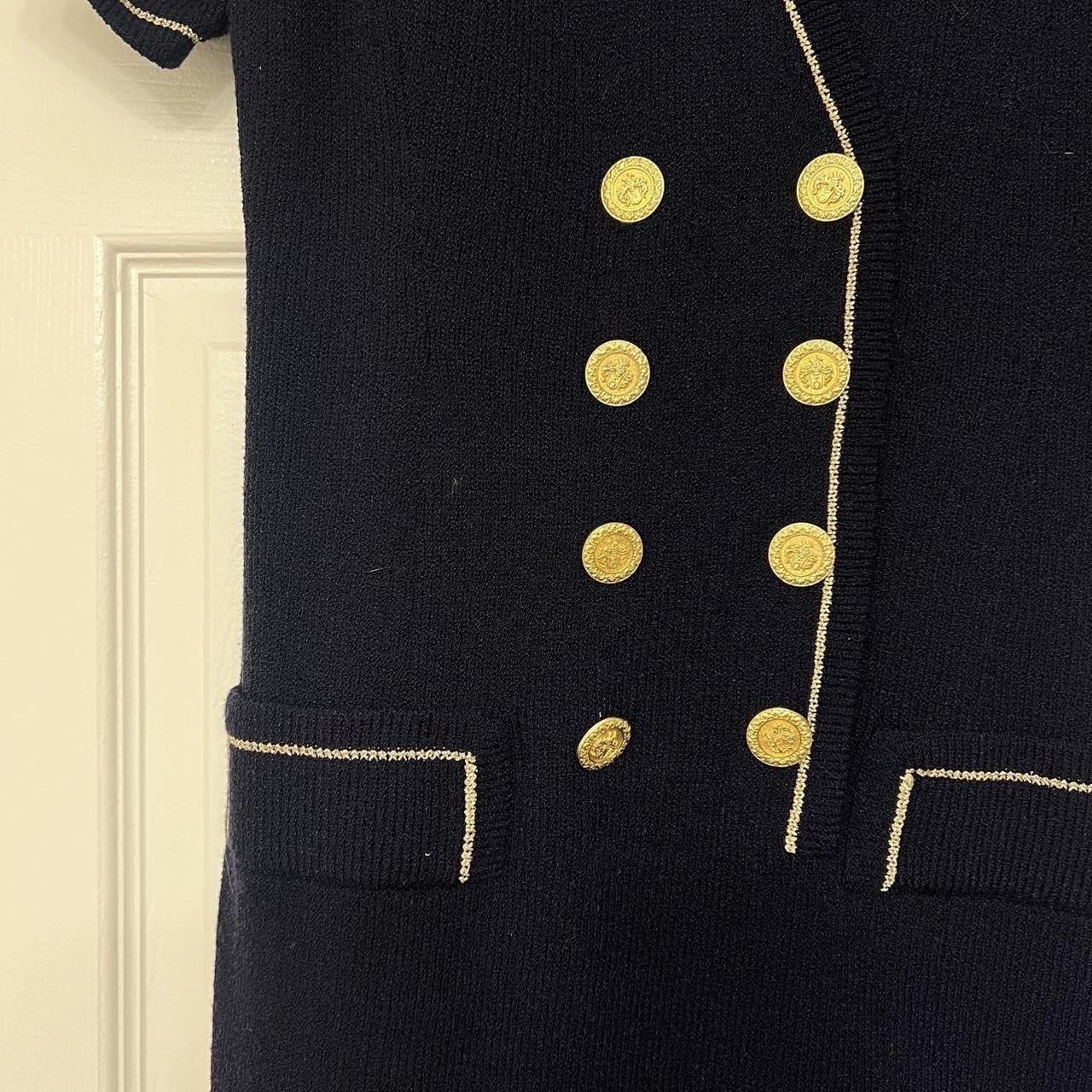 Don Sayres For Wellmore Navy Blue Gold Vintage Nautical Dress 4 Sailor Designer