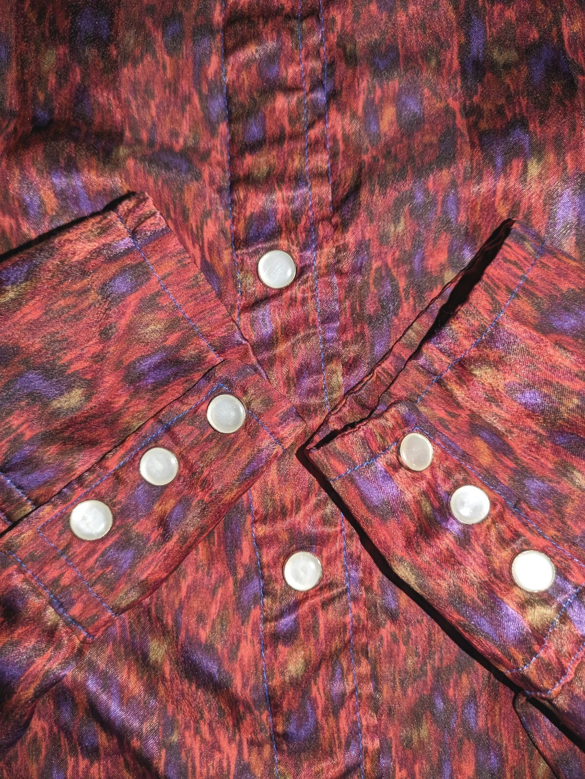 VTG 60’s Vogue Paris Original Handmade Long Sleeve Shirt Pearl Bottons Size L