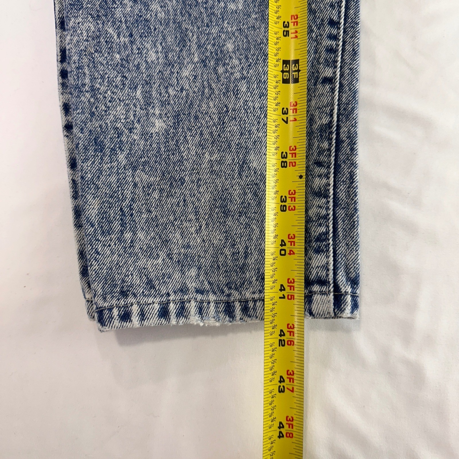 Bonjour Vintage High Waisted Acid Wash Jeans Womens 12 Blue Tapered | Retro 80s