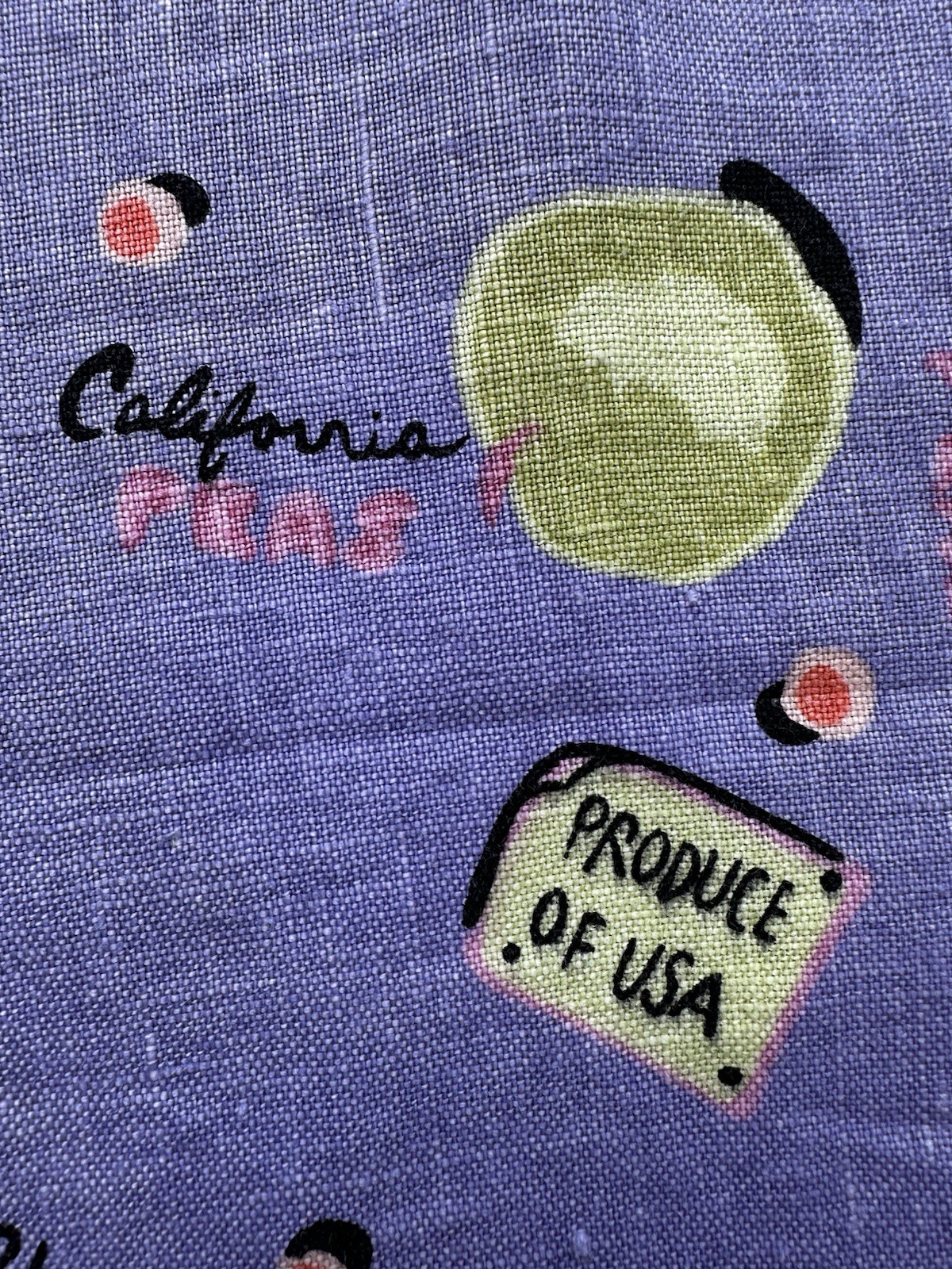 Vintage 90s Linen Novelty Citrus Fruit Shirt Dress Purple Button Front Kiko S M