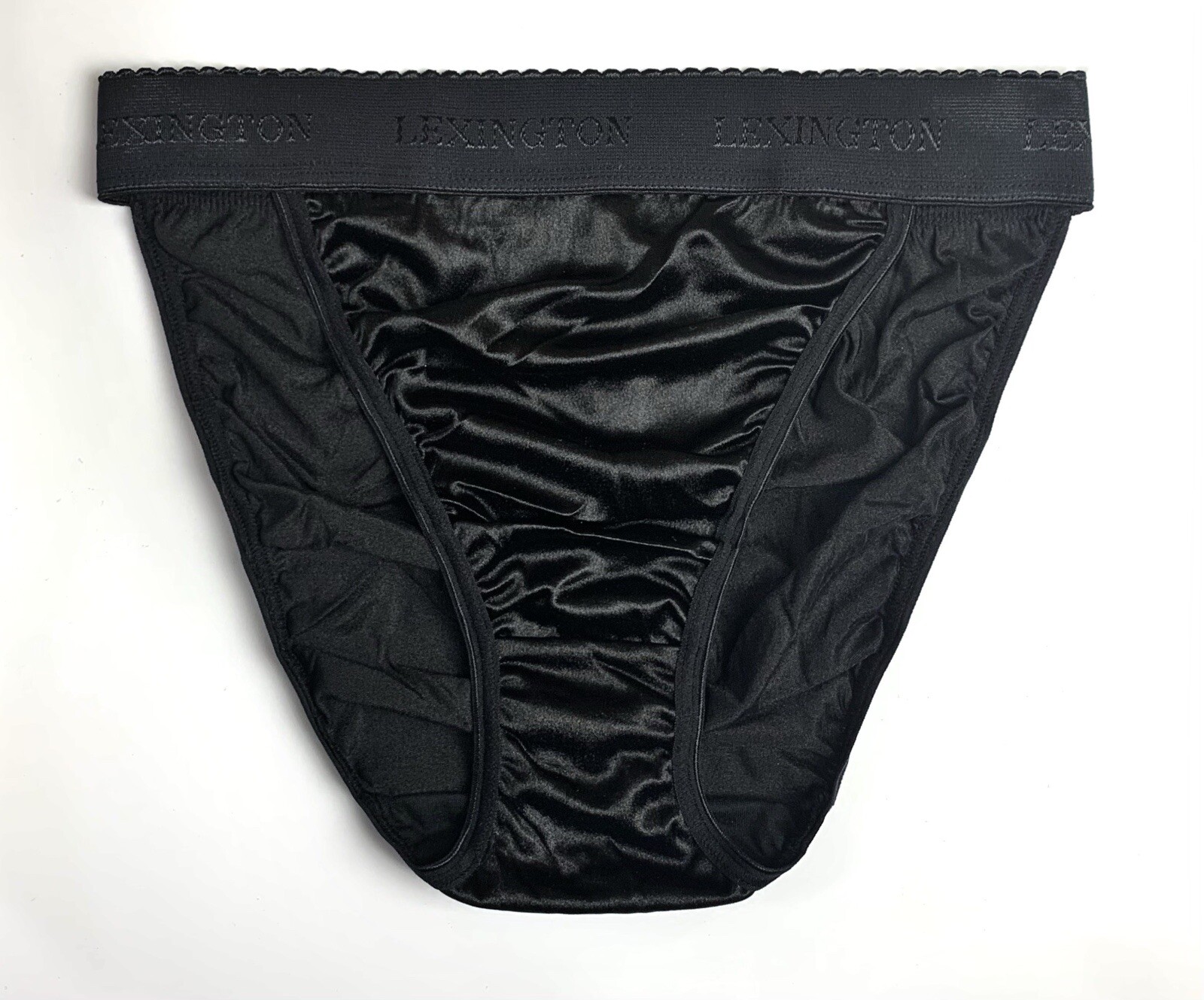 Hi-cut Second Skin Satin Panty · Black · Wide Rio Waistband · 2XL/9