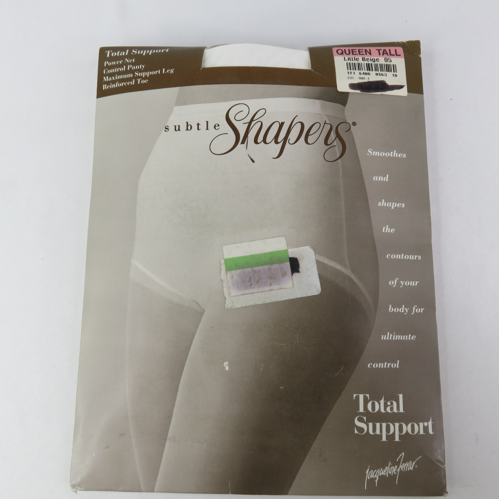 Vintage JC Penney Subtle Shapers Pantyhose Ferrar Support Q Tall Little Beige