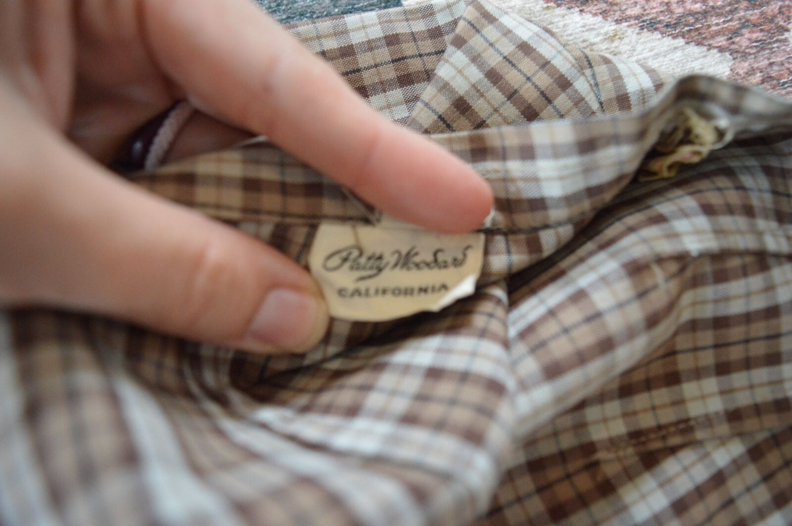 Vintage 60s Patty Woodard Brown Plaid Belted Skirt Set Juniors Size Small Coquet