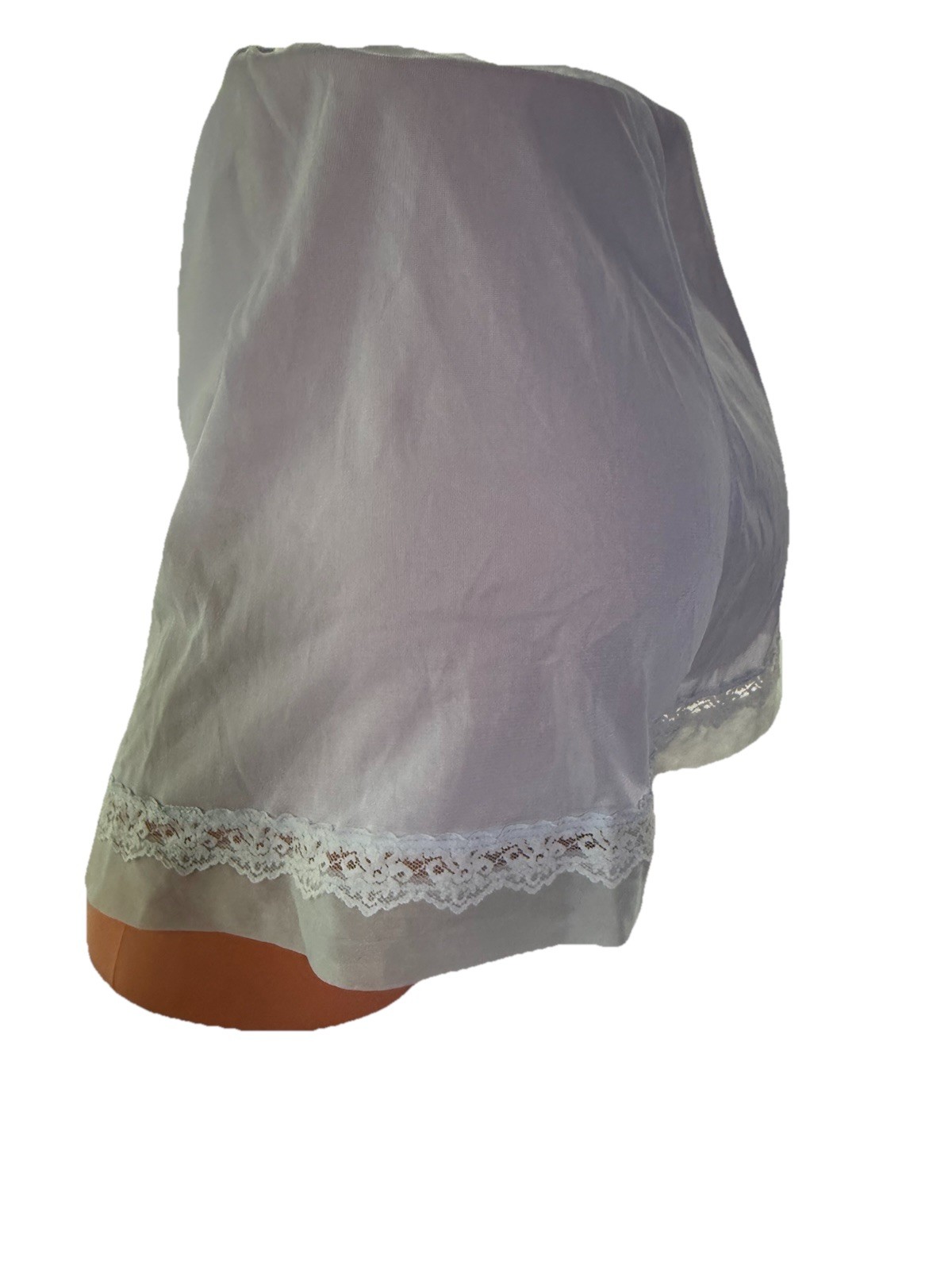 Vtg 60s Tap Slip Pants Bloomer Blue Nylon Chiffon Lace Wide Gusset Hi Cut 7 M L