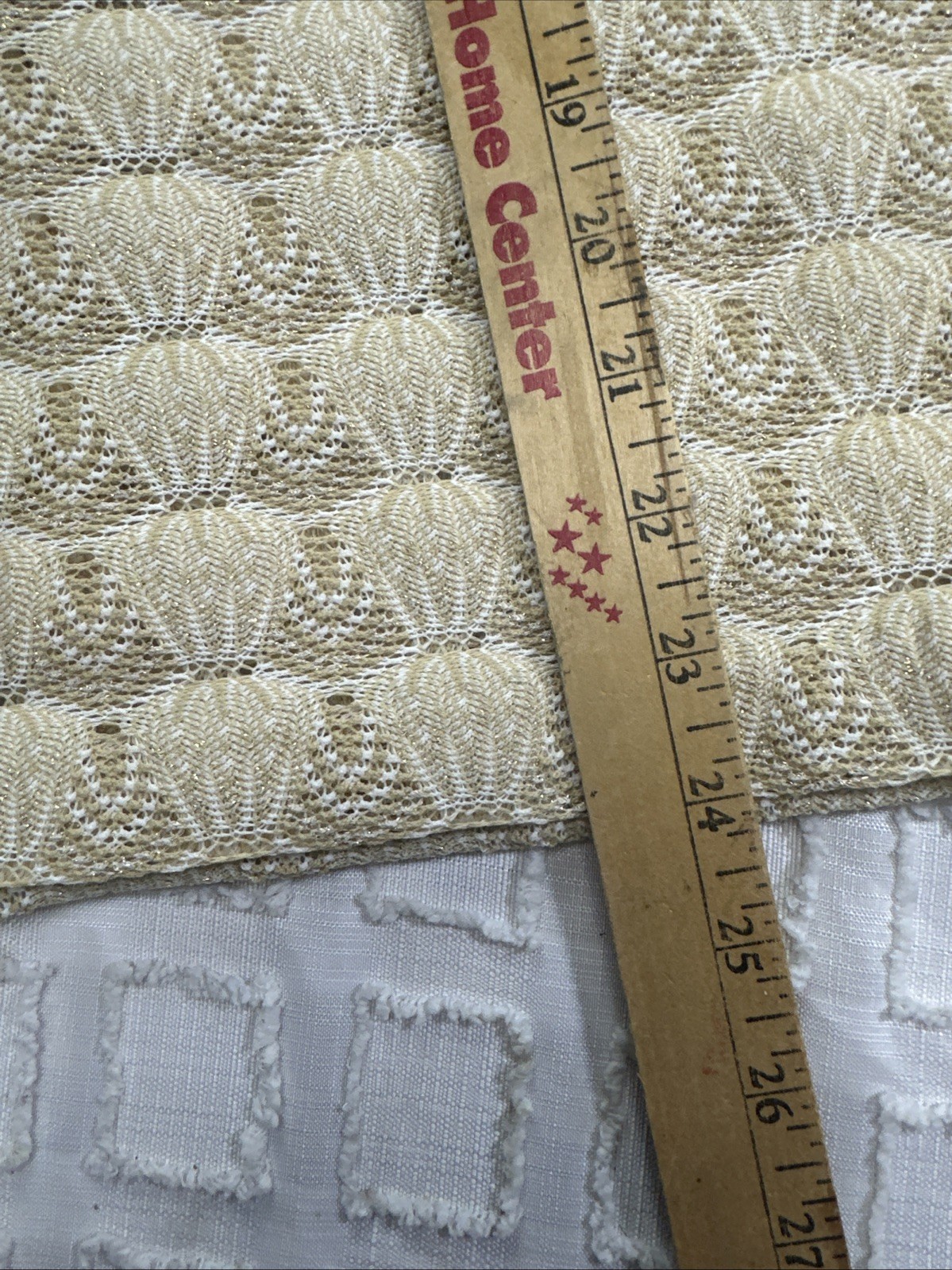 VTG Sears Fashion Beige Gold Metallic Knit Shell Top V-Neck Sleeveless 60s 70s