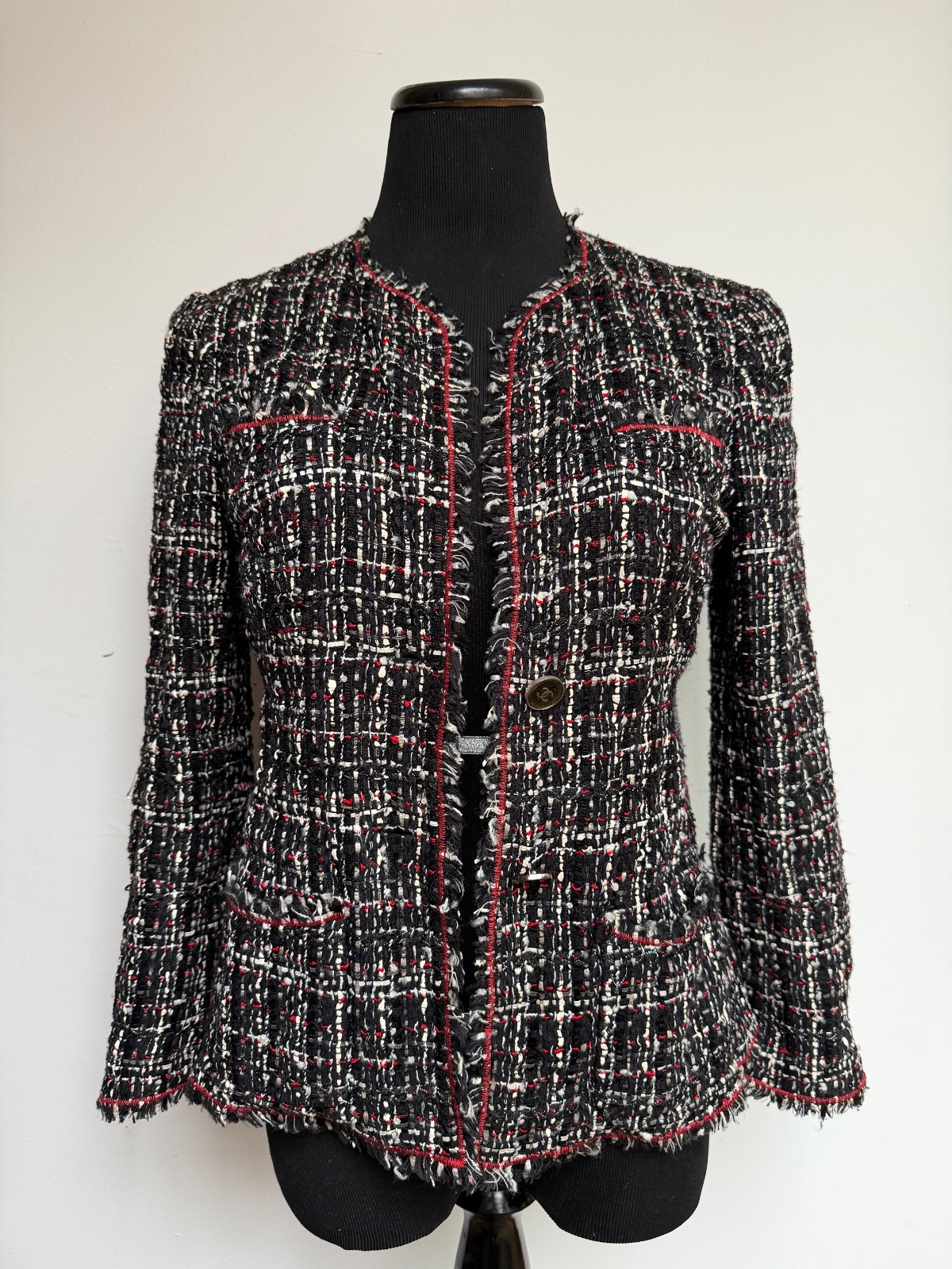 Chanel Vintage Tweed Jacket 2005 Karl Lagerfeld FR 42 (Tailored w/ all fabric)