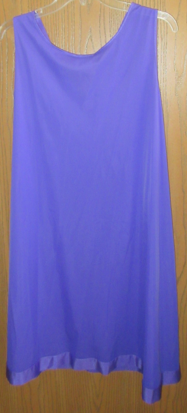 FUNDAMENTALS below KNEE waltz length all nylon PURPLE nightgown sz 2X