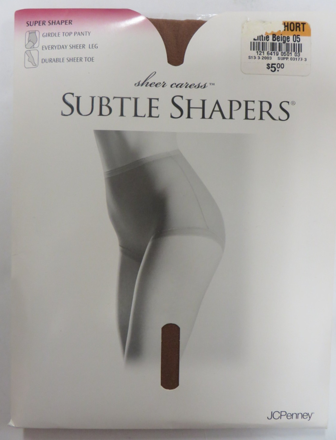 Vtg JCPenney East 5th SHEER CARESS Subtle Shapers Super Pantyhose LITTLE BEIGE