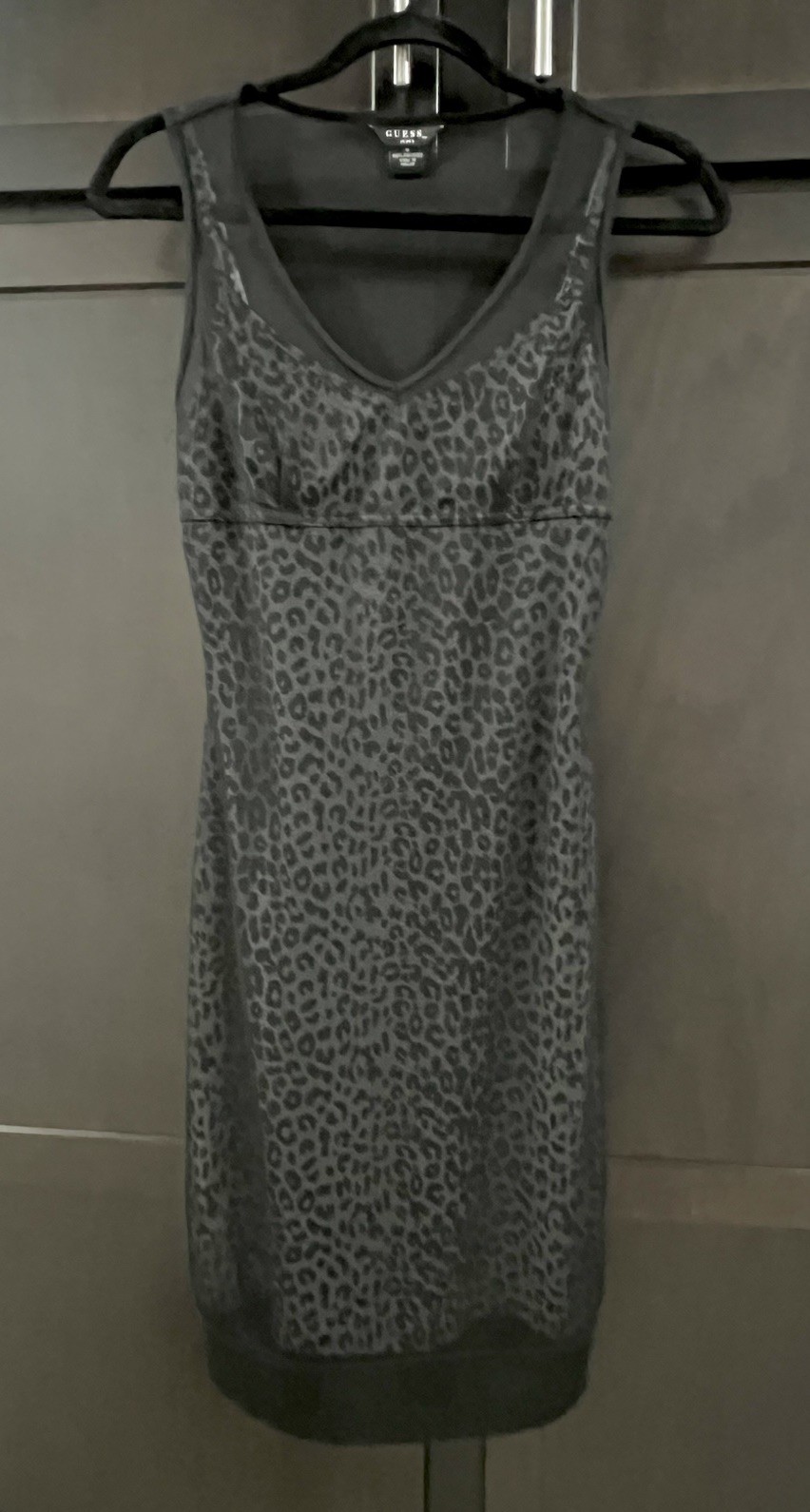 RARE Guess Vintage Y2K Black Sheer Leopard Mesh Slip Dress – Size: Small