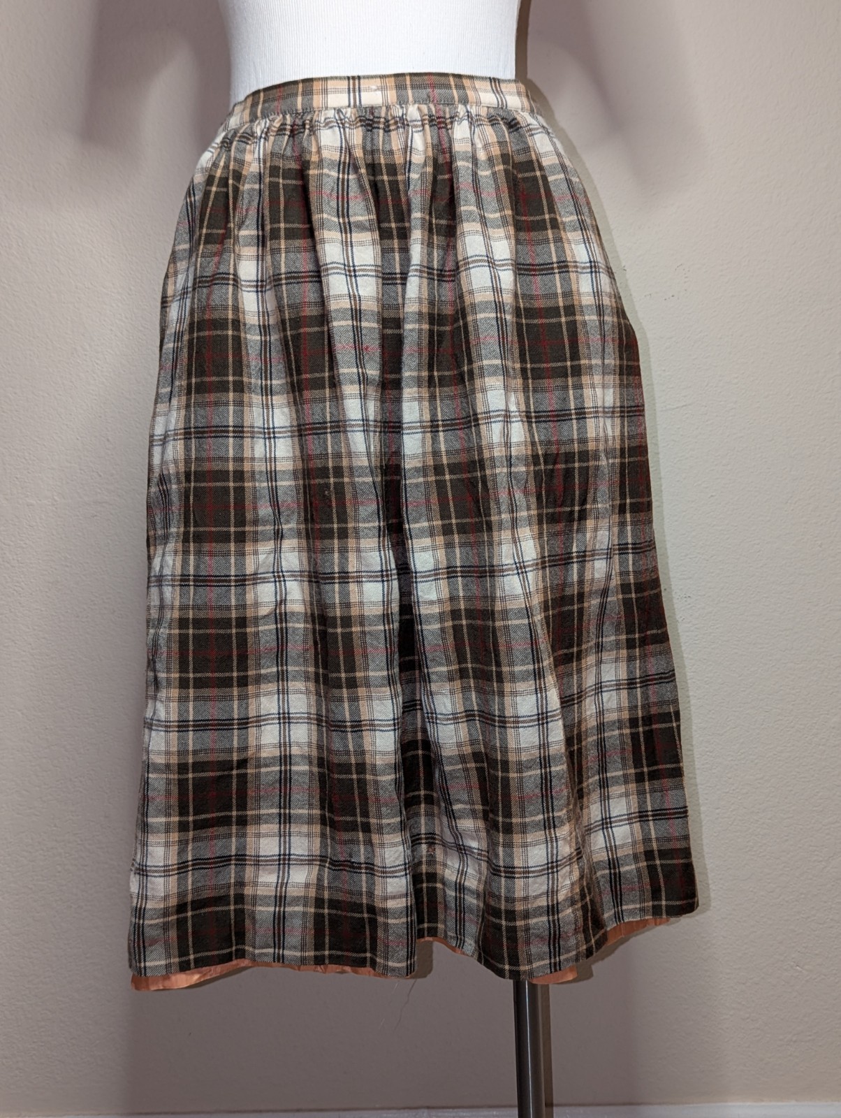 Vintage Harrod’s UK Wool Plaid Skirt Set Retro 60s 50s Academic Preppy