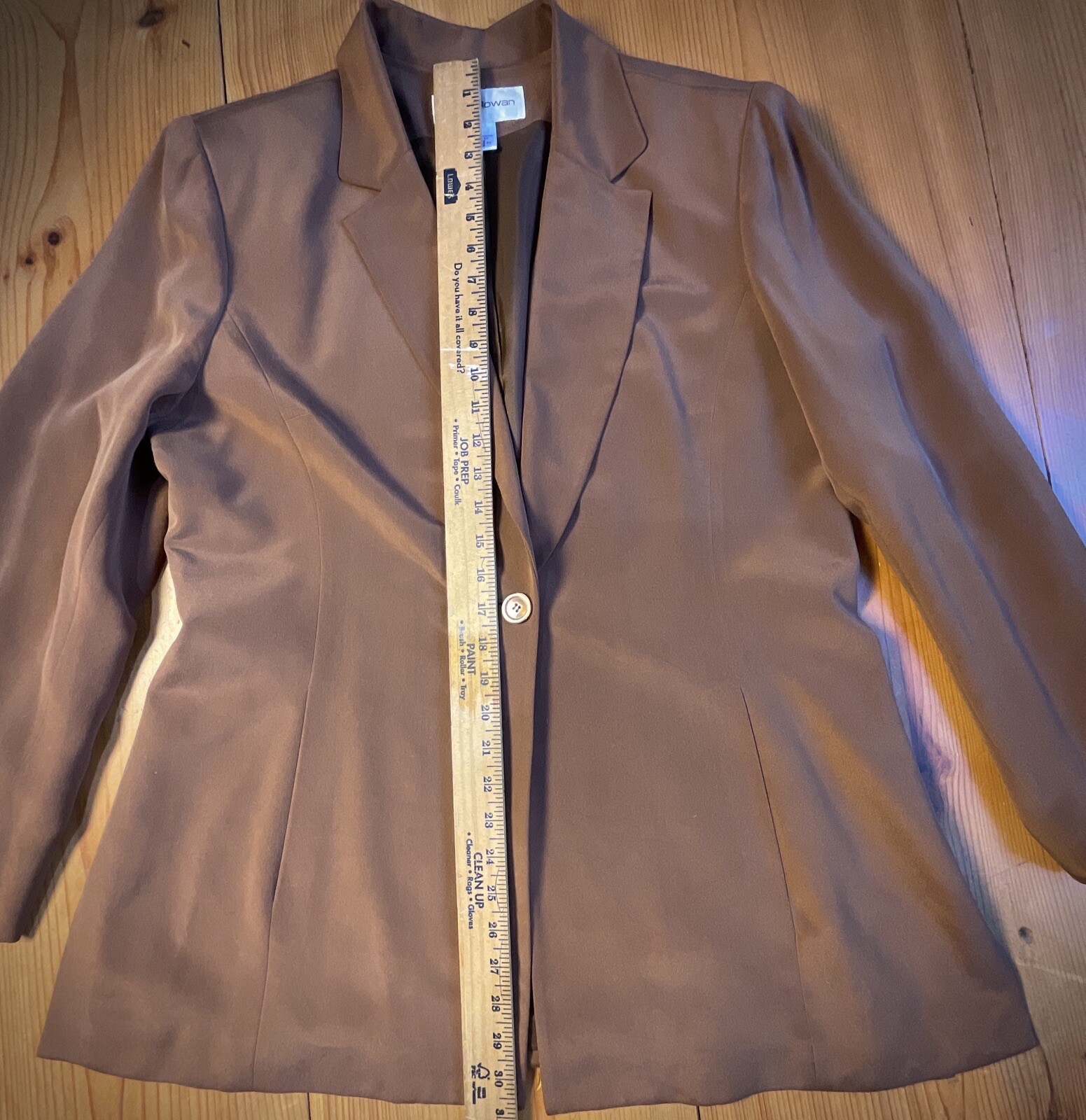 VTG Rena Rowan Women 2-Piece Silk Suit Sft Brown SzMED China Tailored Needs Fix