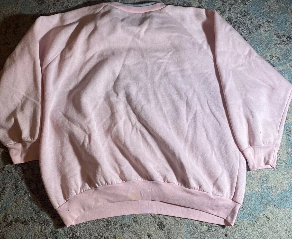 Vintage 90s Bramble Lane Pink Cat Kitten Hearts Grandma Ugly Sweatshirt Size 22W