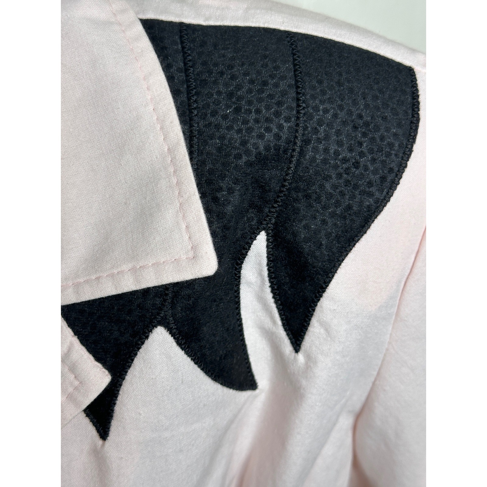 Vintage Western Zip Jacket 9 Blush Pink Black Rockabilly Yoke Cowgirl Ranch Wear