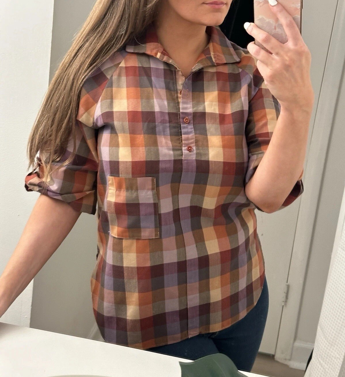 Vintage 70’s topics Spare Parts California Size Medium Made In USA Flannel Top