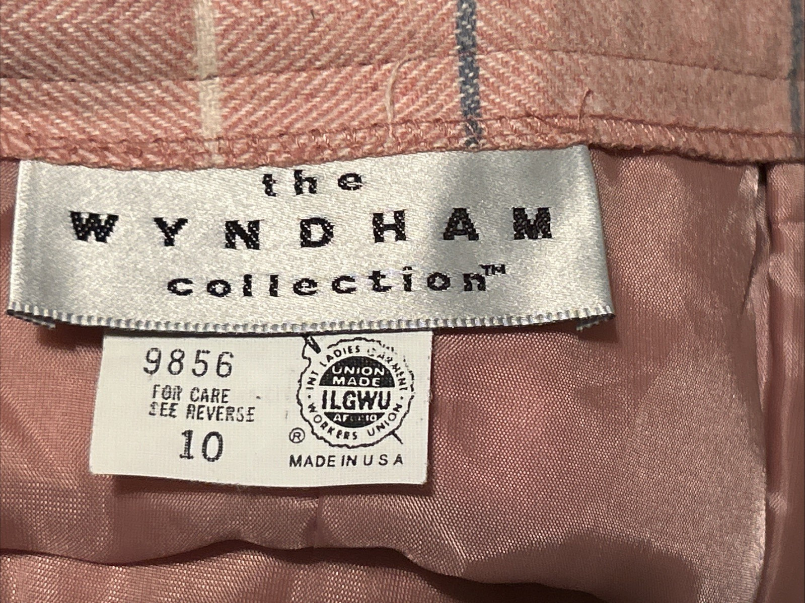 VINTAGE The Wyndham Collection Pink Plaid Wool Midi Skirt – Size 10 – NWT ~JJC4