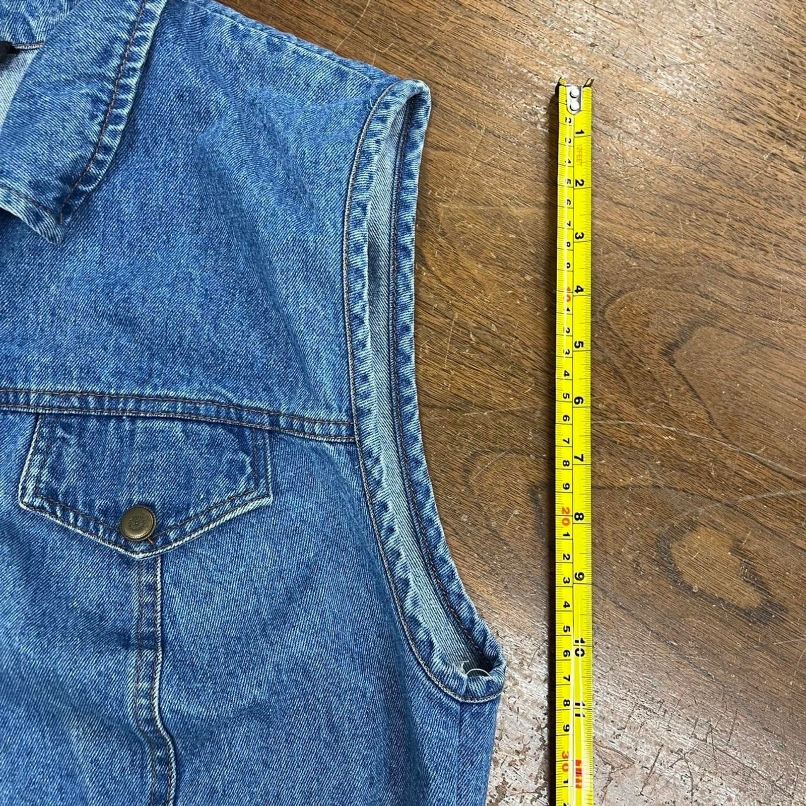 Vintage Women’s Blue Jean Sleeveless Jacket Made in USA More Jazz Denim vest