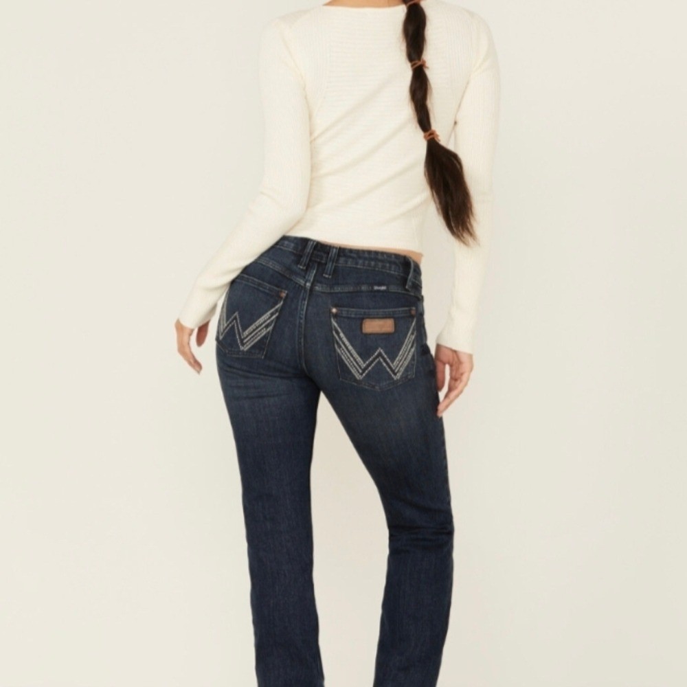 Wrangler Retro Women’s Dark Wash Mid Rise Bootcut Stretch Denim Jeans 29×32