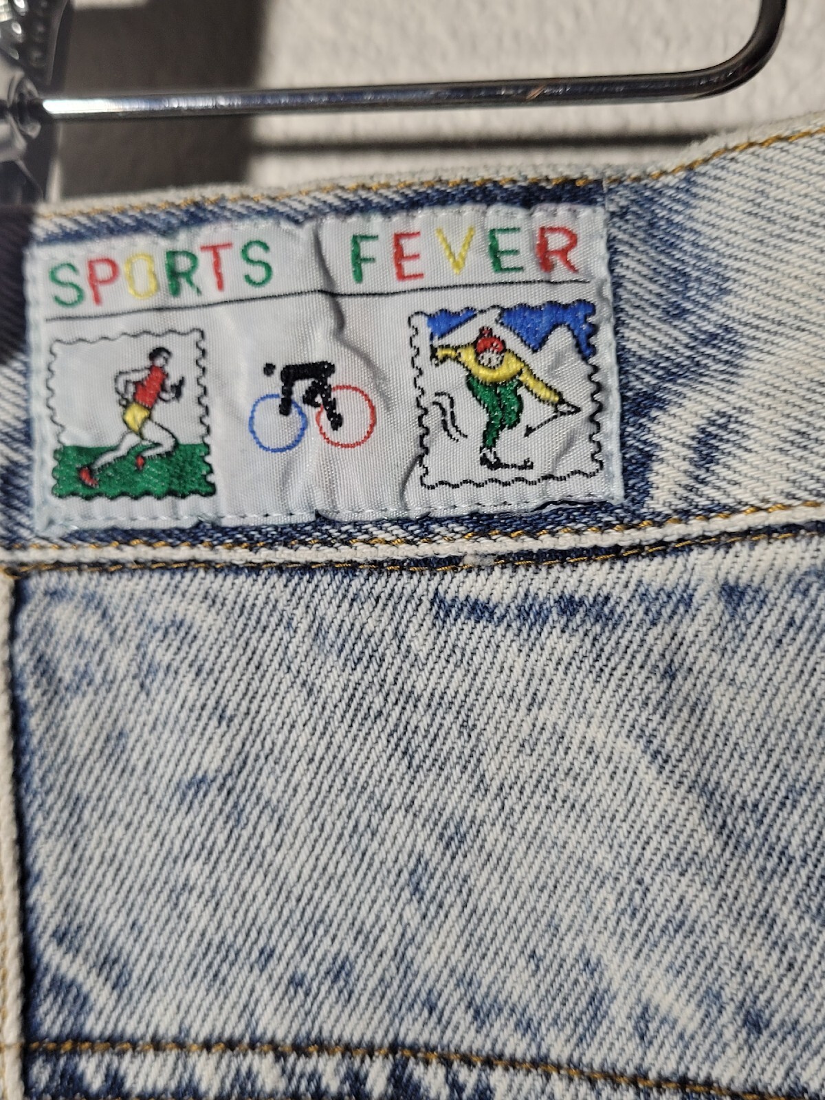 Vintage denim Mini skirt Sports Fever size 11 cotton jean skirt high waist