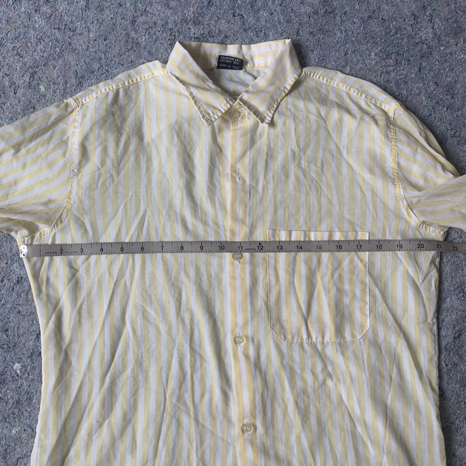 Vintage late 70s early 80s soft lightweight yellow white striped layering top